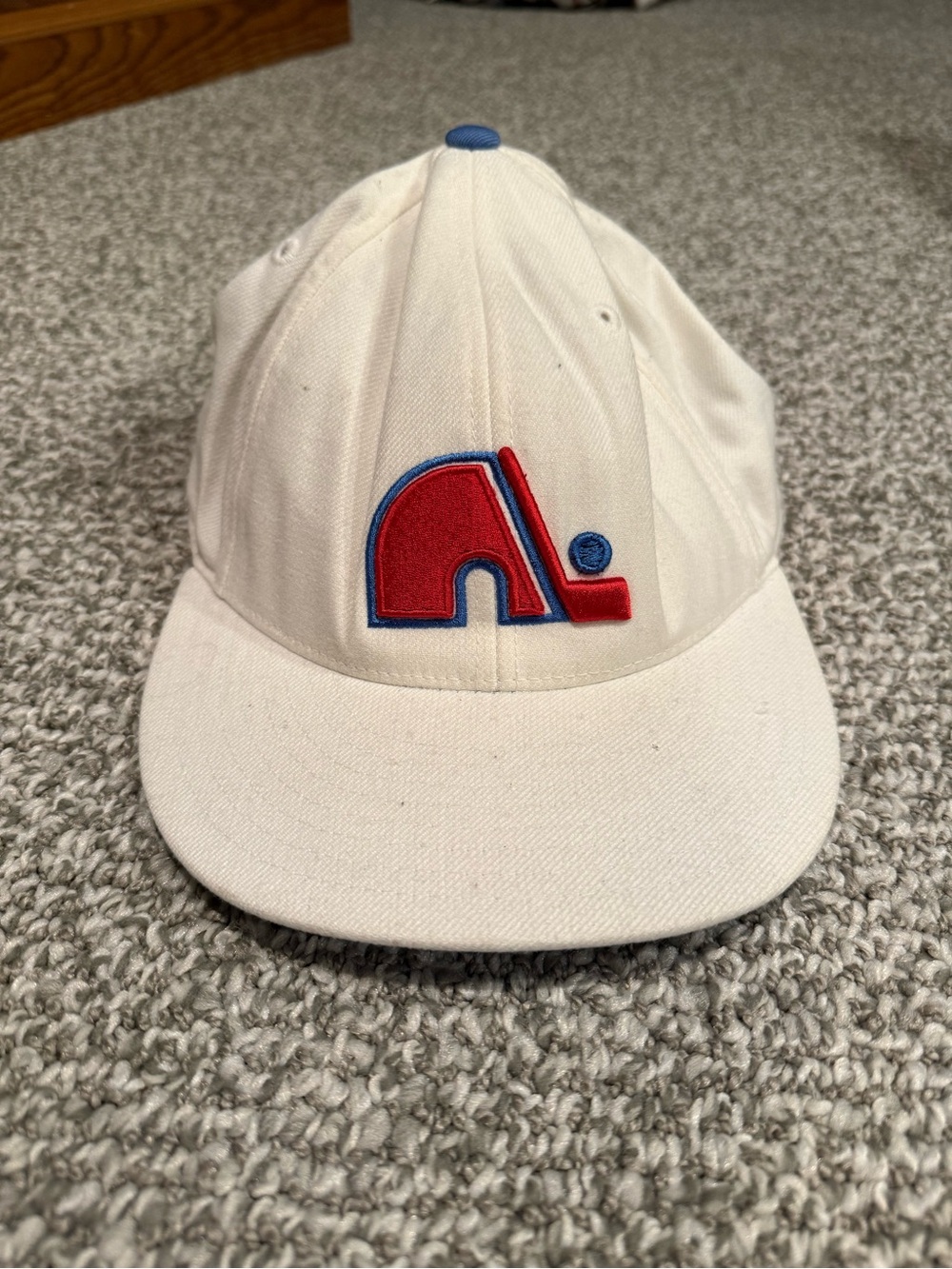Quebec Nordiques White NHL Hockey Vintage Fitted Hat